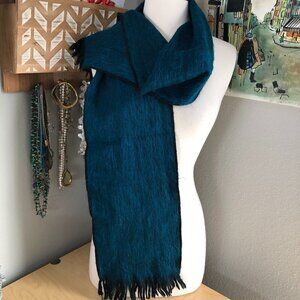 Alpaca Knit Fringed Scarf - Mermaidcore